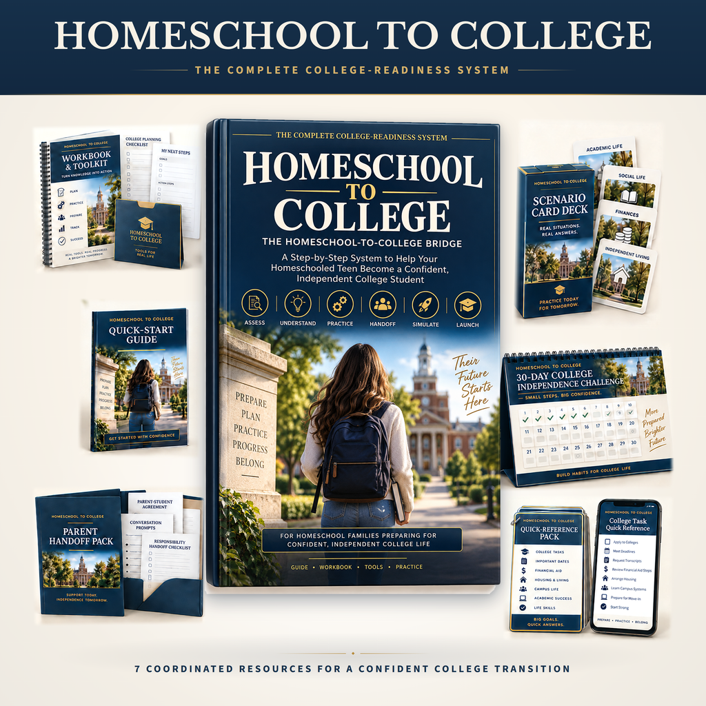 All seven resources in the Homeschool to College system, shown together